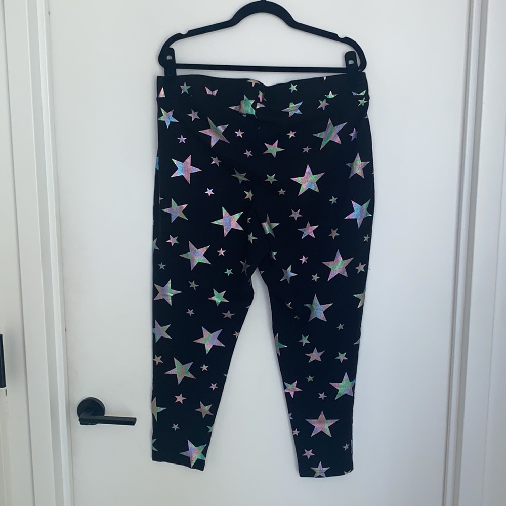 Torrid Metallic Rainbow Foil Star Print Signature Full Length Leggings - Picture 4 of 6